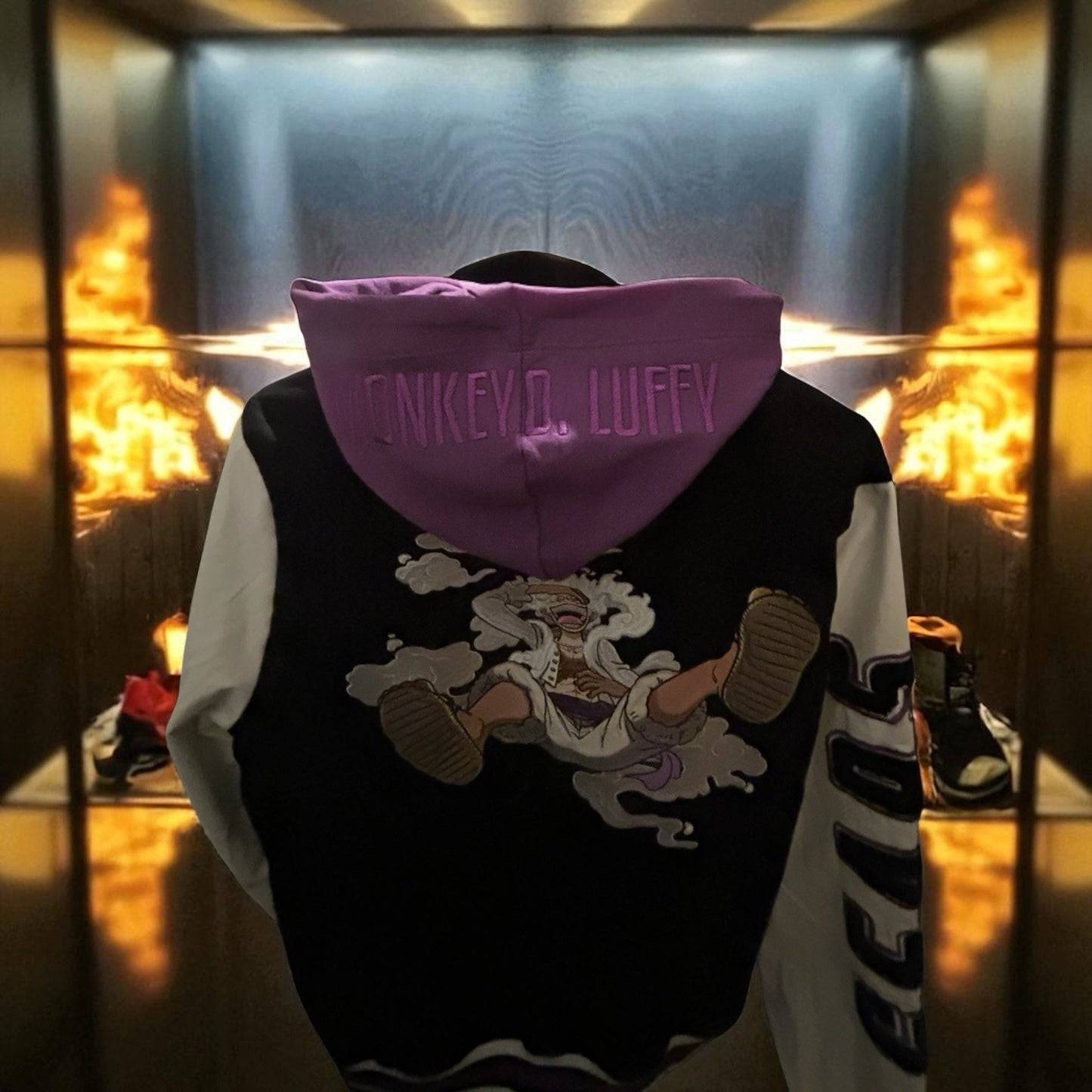 Exclusive One Piece Purple & Black Gear 5 Varsity Jacket Size [ Medium3