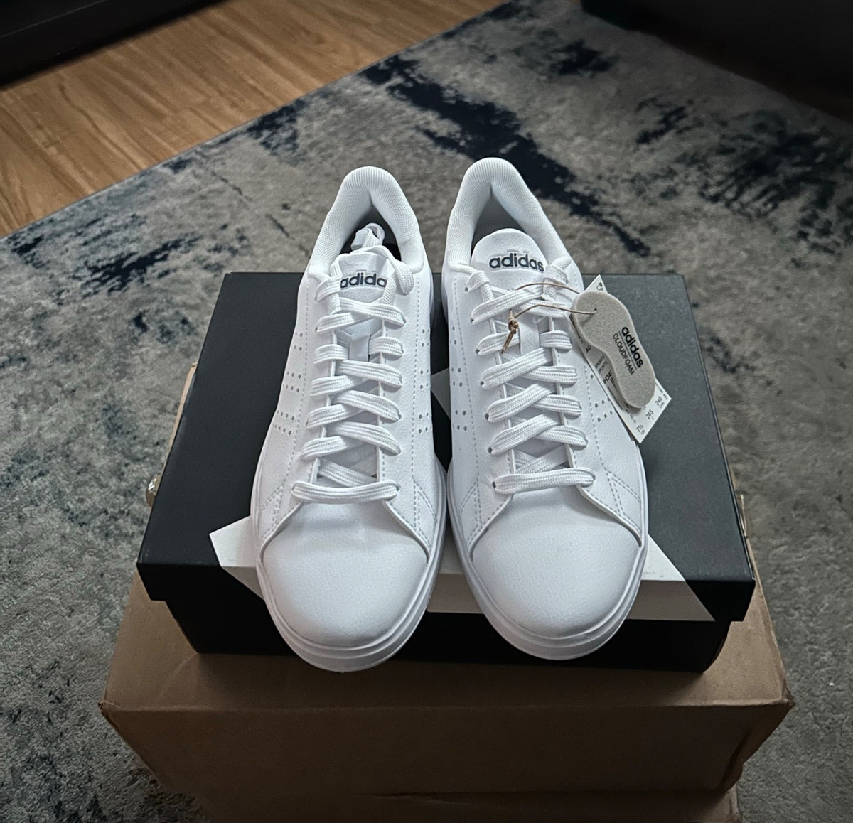 Size 7.5 Adidas Advantage 2.0 White Black Legend Ink6