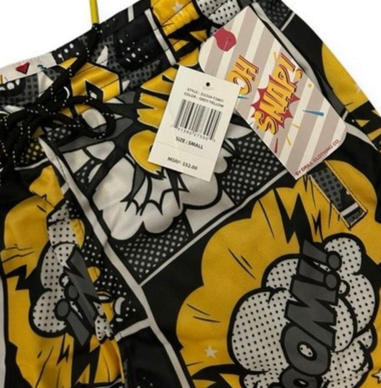 Oh Snap! Comic Book Graphic Shorts Pop Art Black Yellow Men’s (Small]2