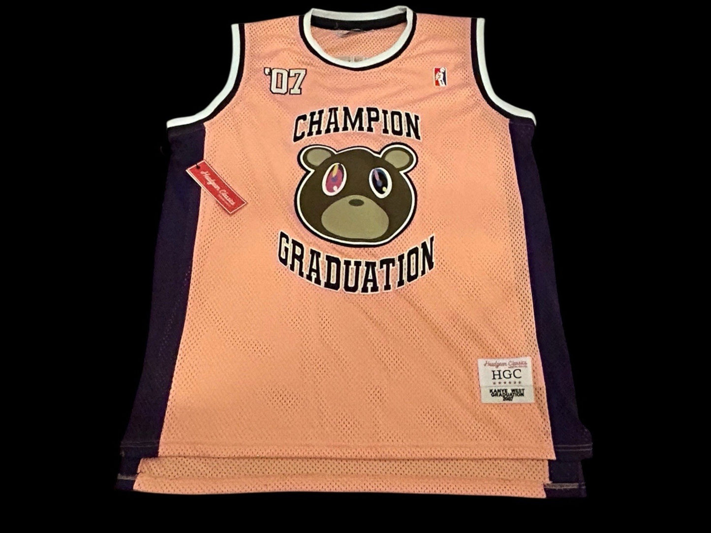  Kanye West  Graduation Bear  ’07 Champion HGC Basketball Jersey (Size-4XL)2