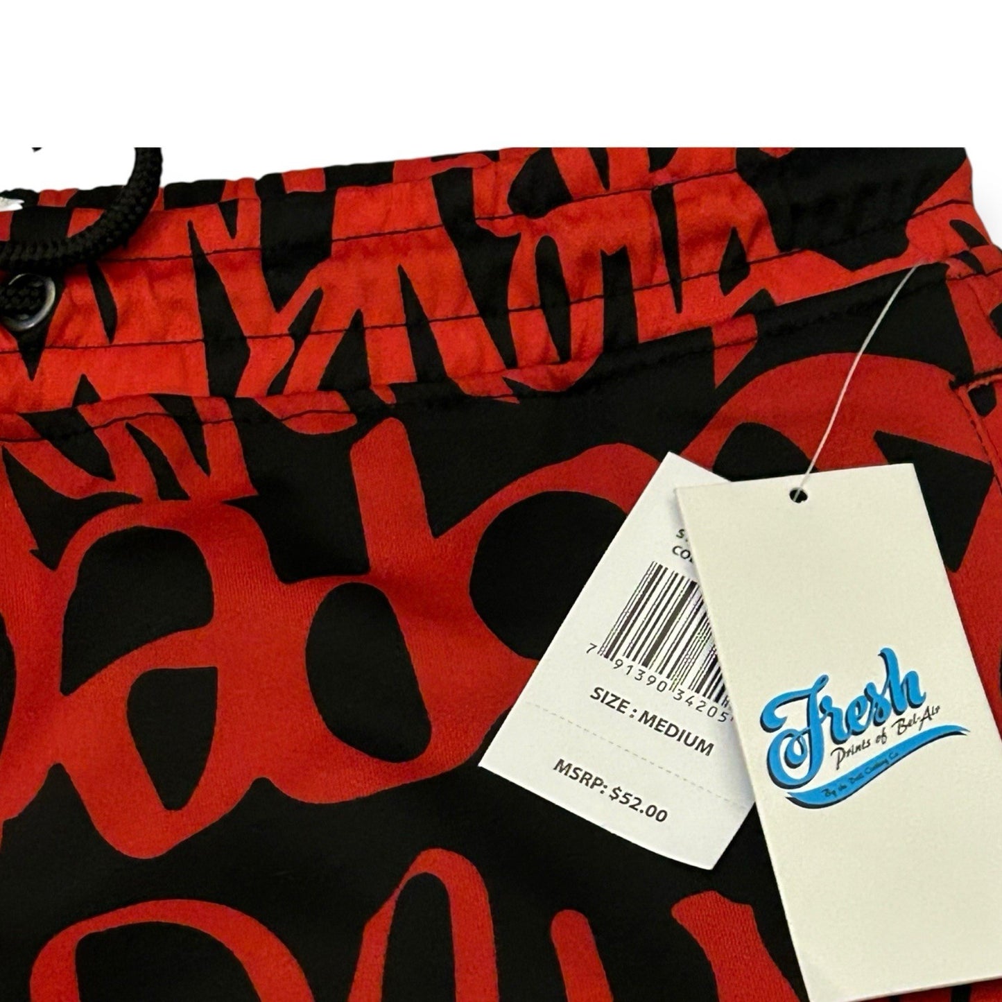 Fresh Prints By: Drill Clothing Co. Red & Black Graffiti Styled Shorts– Size M1