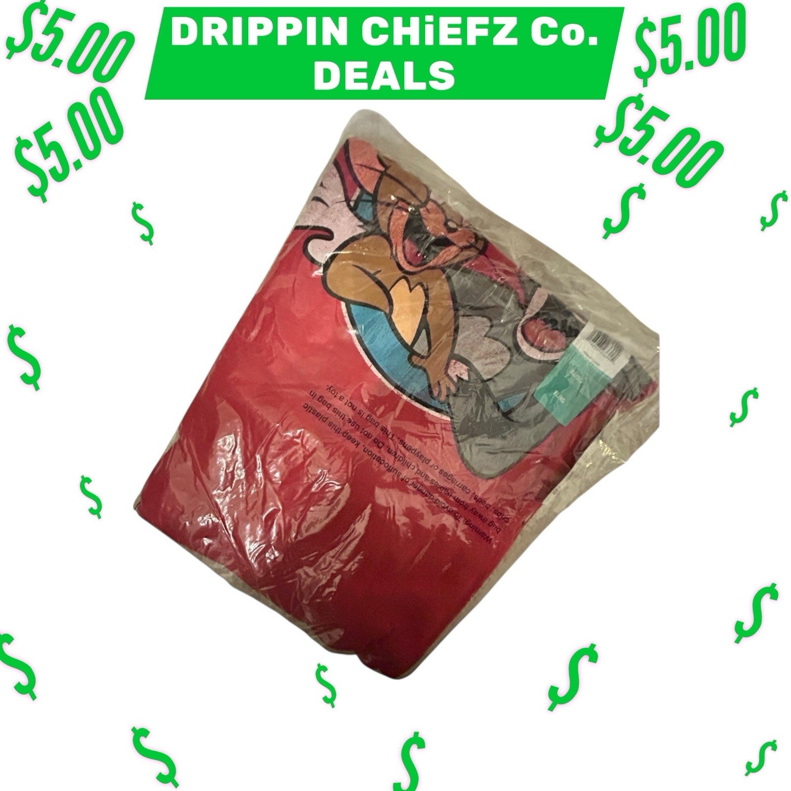  DRIPPIN CHiEFZ $5 DEALS  Vintage TOM & JERRY T-Shirt  Men’s [ XL ] Unisex1