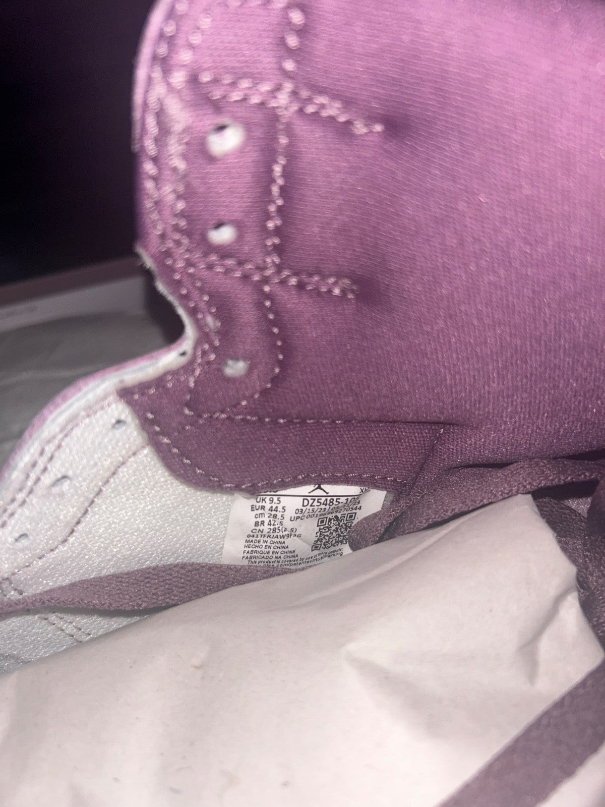 Nike Air Jordan 1 Retro High OG Mauve DZ5485-105 Men’s Size 10.53