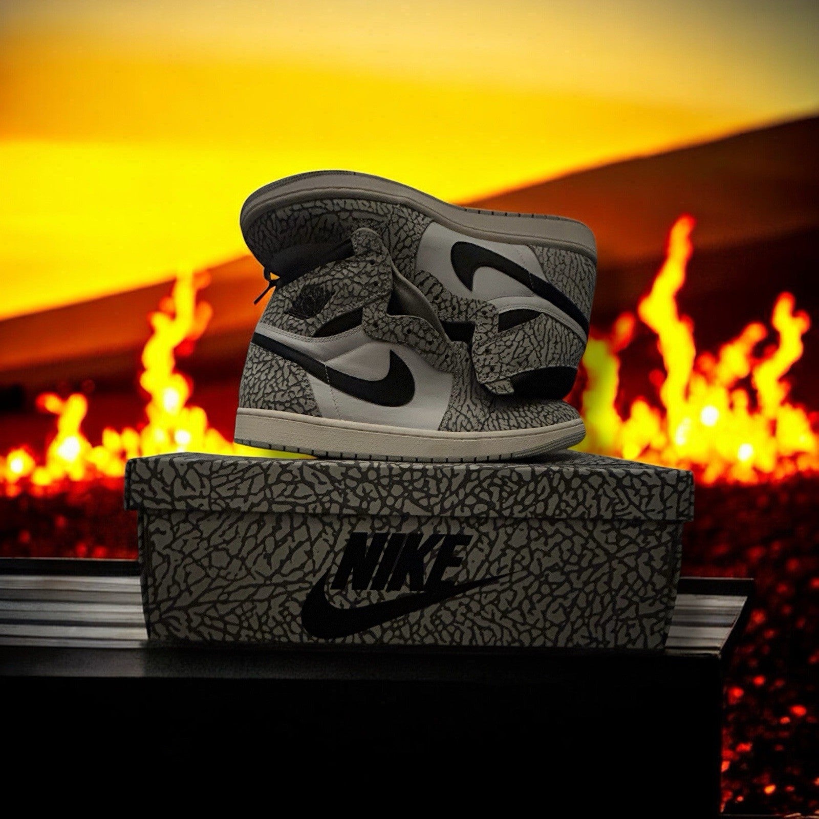 * BRAND NEW* Nike Air Jordan 1 Retro “Elephant Print”– Black & White OG High Top3