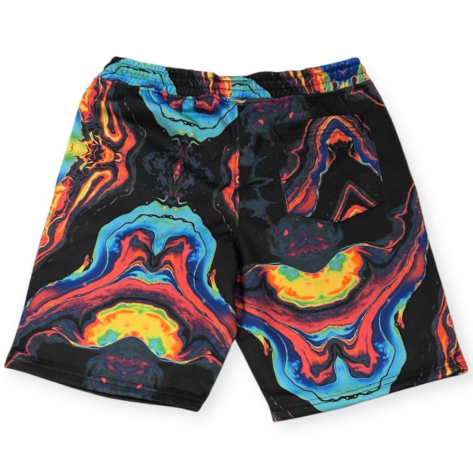  FRESH  Black Neon Psychedelic Print Shorts Men’s Size [ Medium ] Unis2