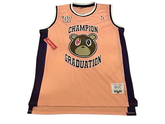  Kanye West  Graduation Bear  ’07 Champion HGC Basketball Jersey (Size-4XL)0