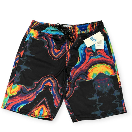  FRESH  Black Neon Psychedelic Print Shorts Men’s Size [ Medium ] Unis0