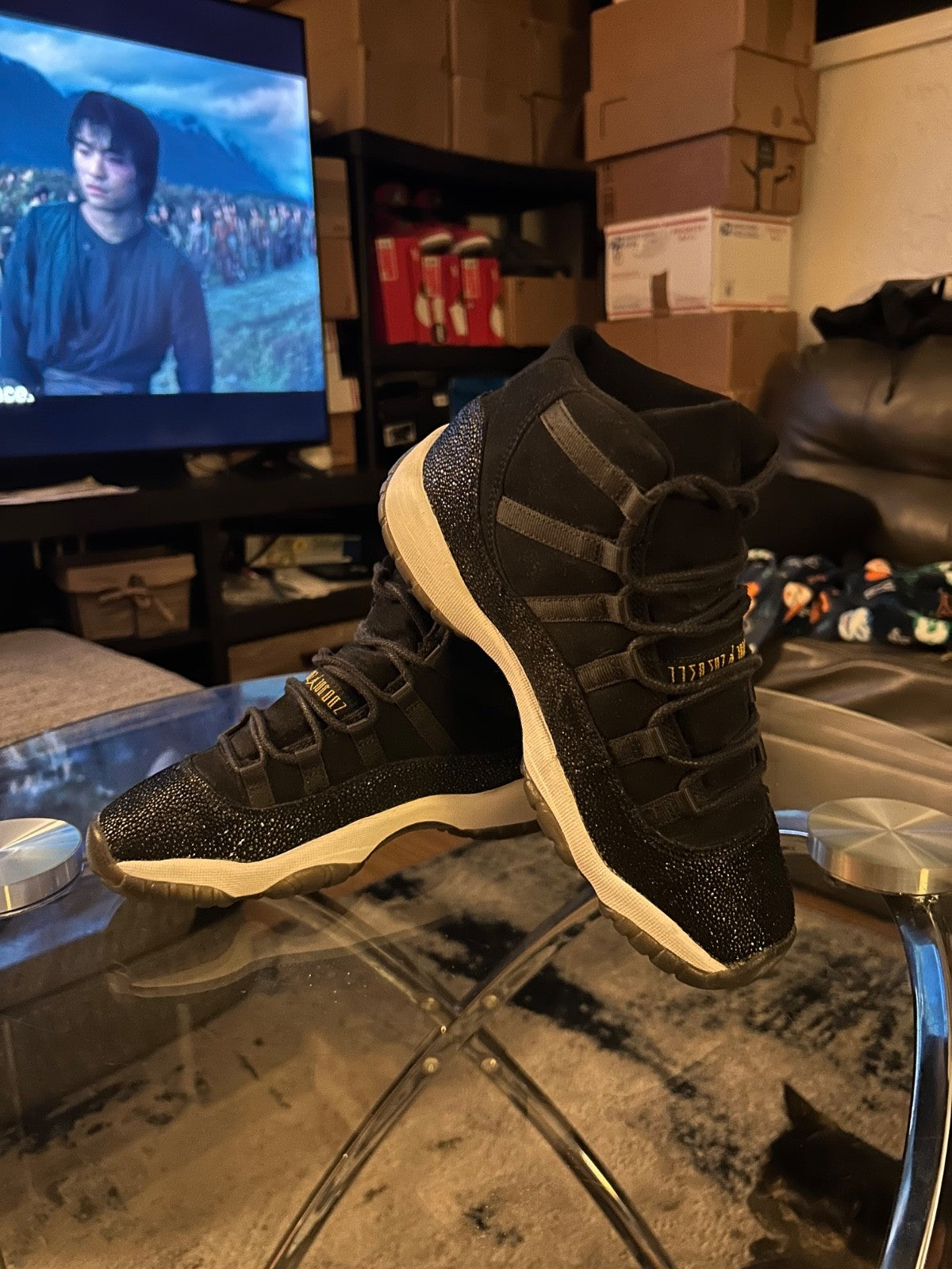 Jordan 11 Retro Low Heiress Black Stingray [ Size 5Y/6.5 ] Lets Make A Deal HMU!5