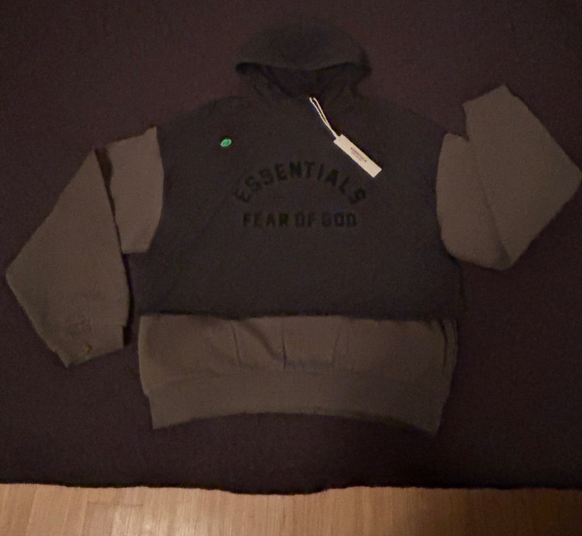 Essentials Nylon Fleeced Hoodie [ Size-L ] 'Mint Leaf'1
