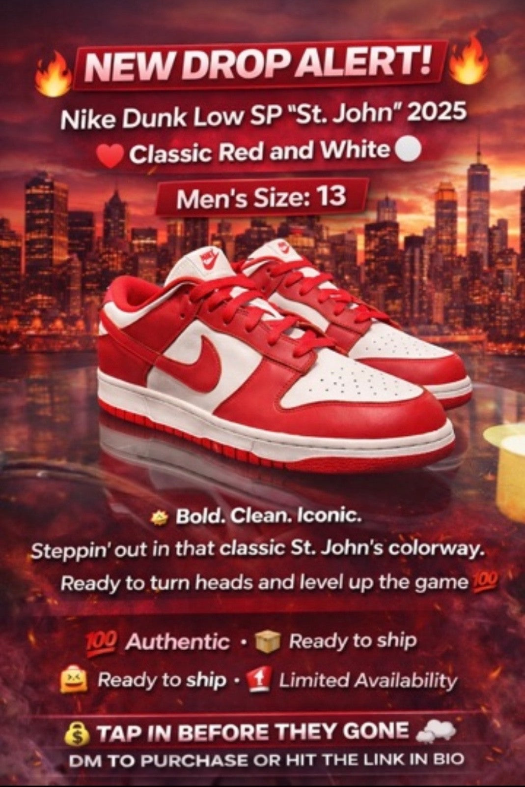Nike Dunk Low SP 'St. John University Red' [Sz.13M]1
