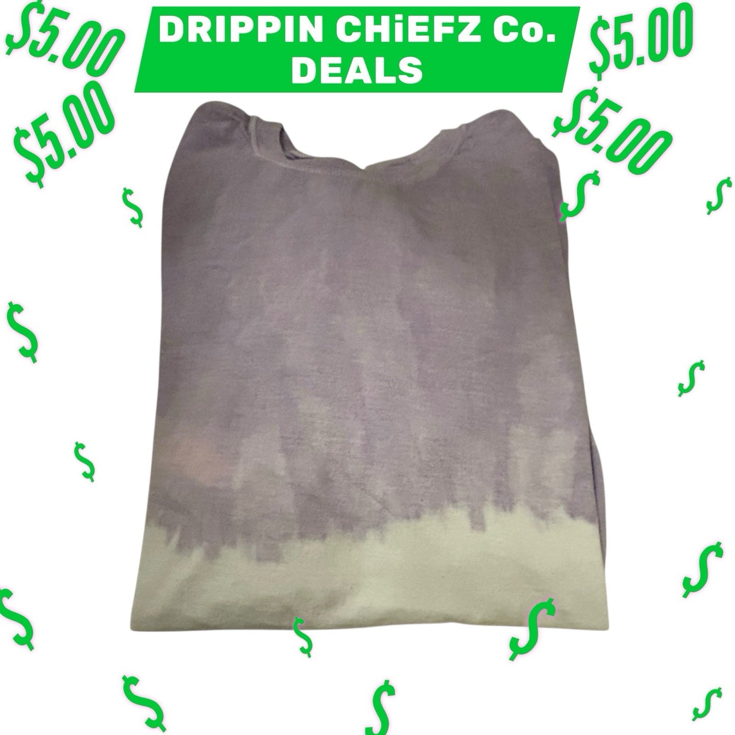 DRIPPIN CHiEFZ $5 DEALZ Vintage Purple & White Tie Dye Tee Men’s Size [2XL]2