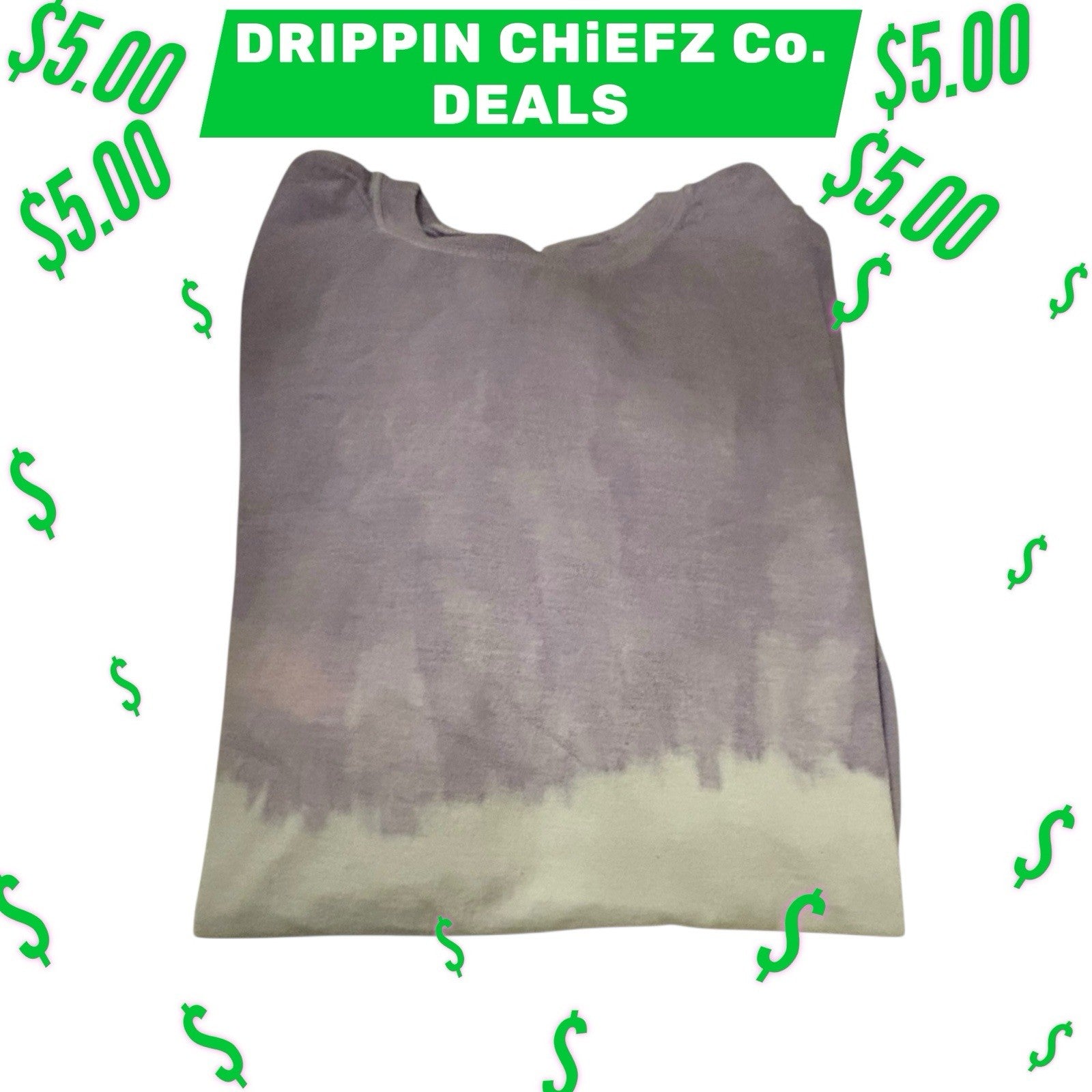 DRIPPIN CHiEFZ $5 DEALZ Vintage Purple & White Tie Dye Tee Men’s Size [2XL]2