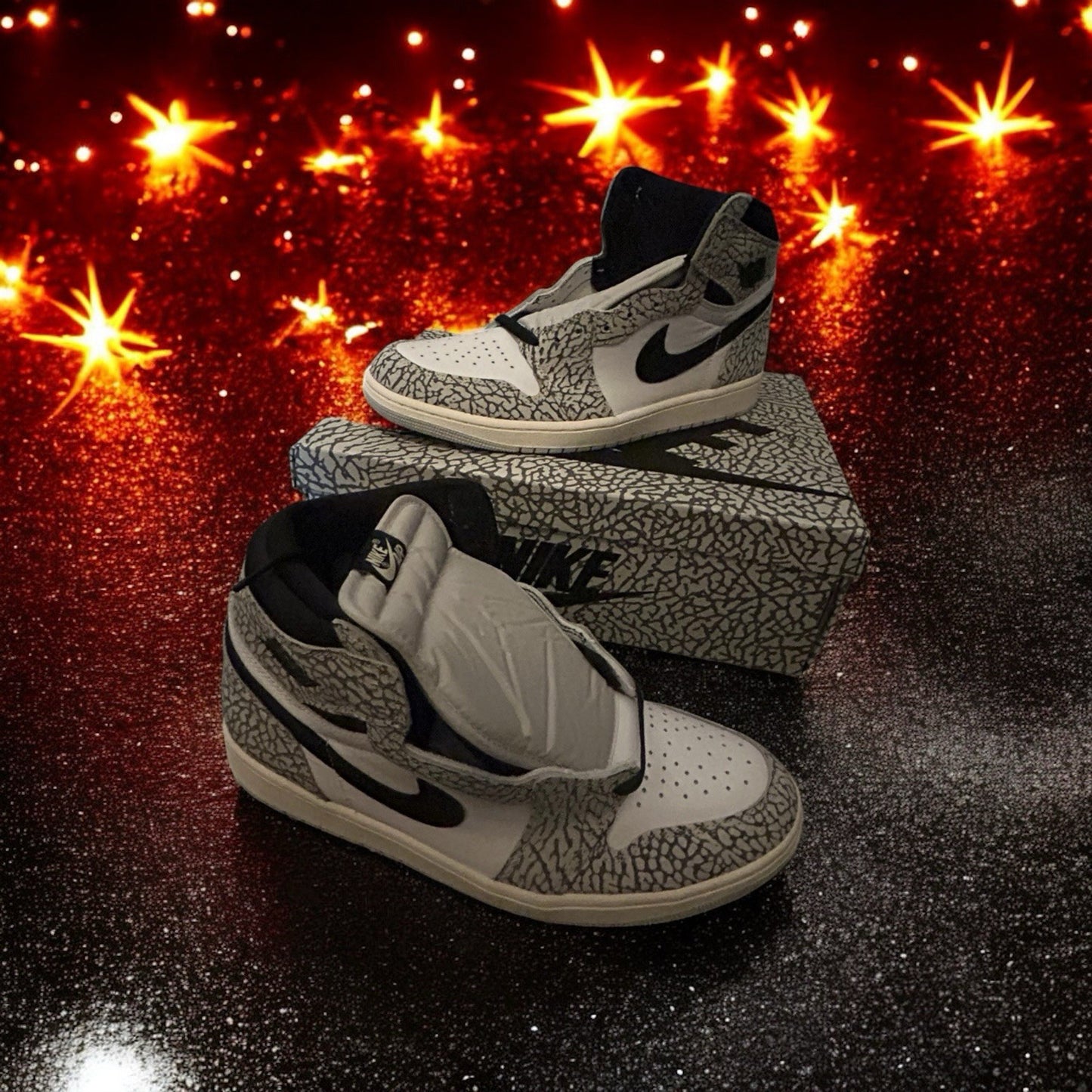 * BRAND NEW* Nike Air Jordan 1 Retro “Elephant Print”– Black & White OG High Top0
