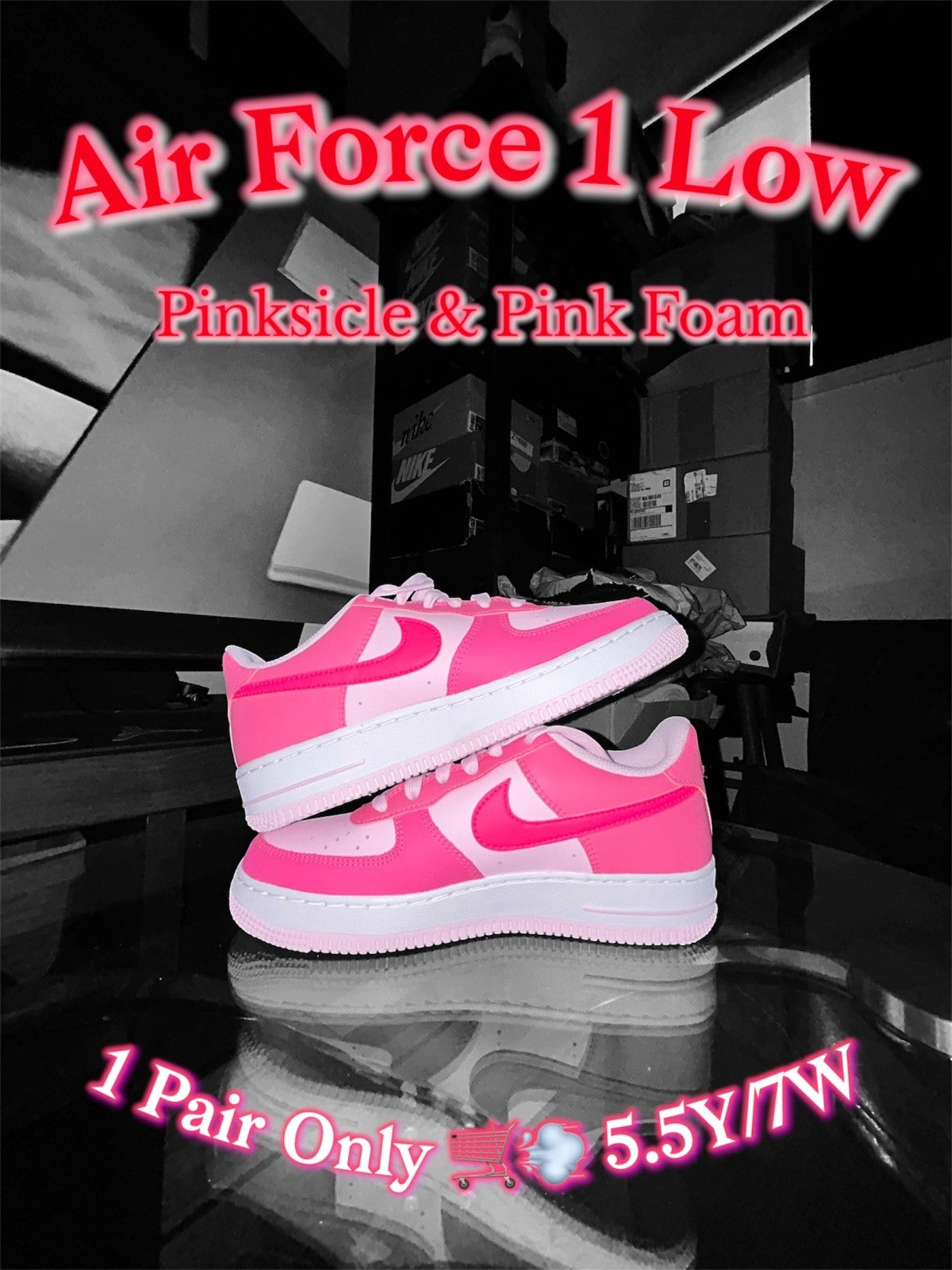 Air Force 1 Low 'Pinksicle/Pink Foam' [Size - 5.5Y/7W] *Brand New w/damaged box*5