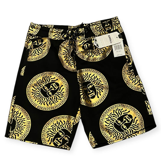  Drill NYC Black & Gold Medusa Print  – Luxury Wear Shorts0
