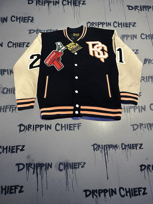  Brand New Authentic Rich Cycle Varsity Jacket Men’s Size [ Medium ]0