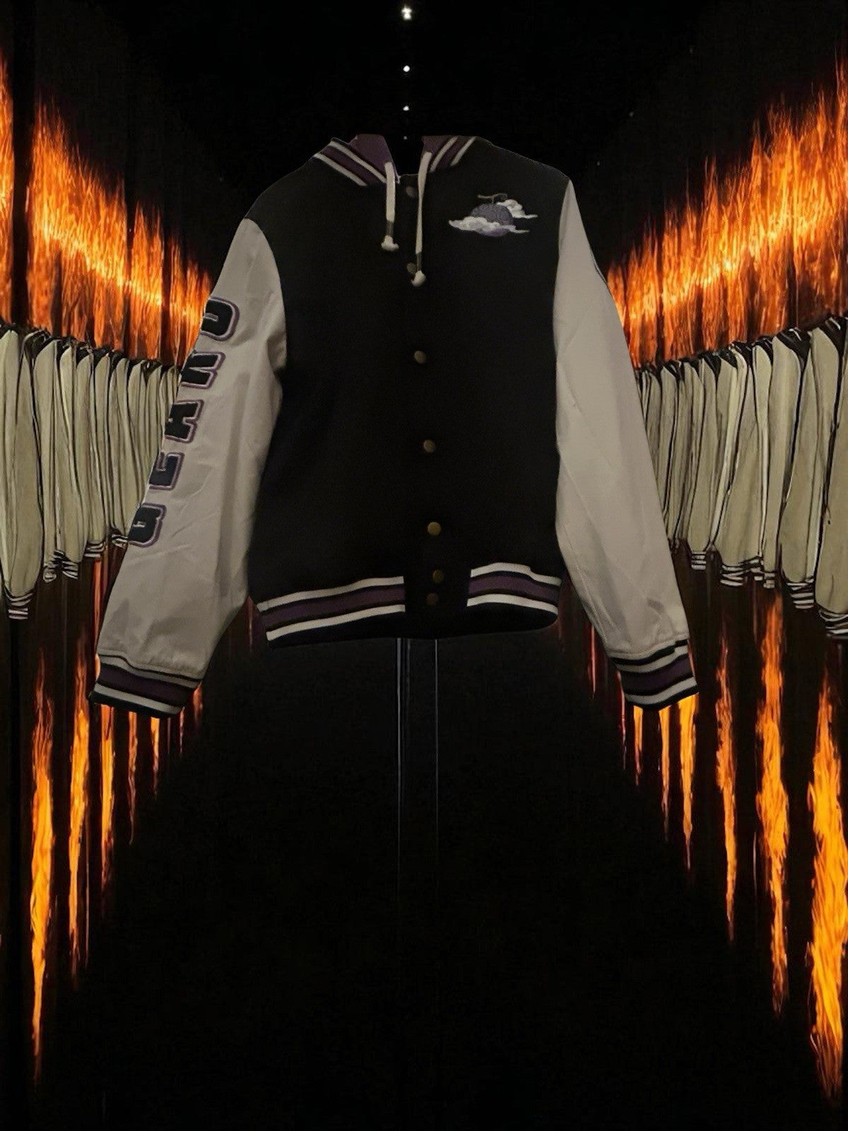  Exclusive  One Piece Purple & Black Gear 5 Varsity Jacket Size [ Medium0
