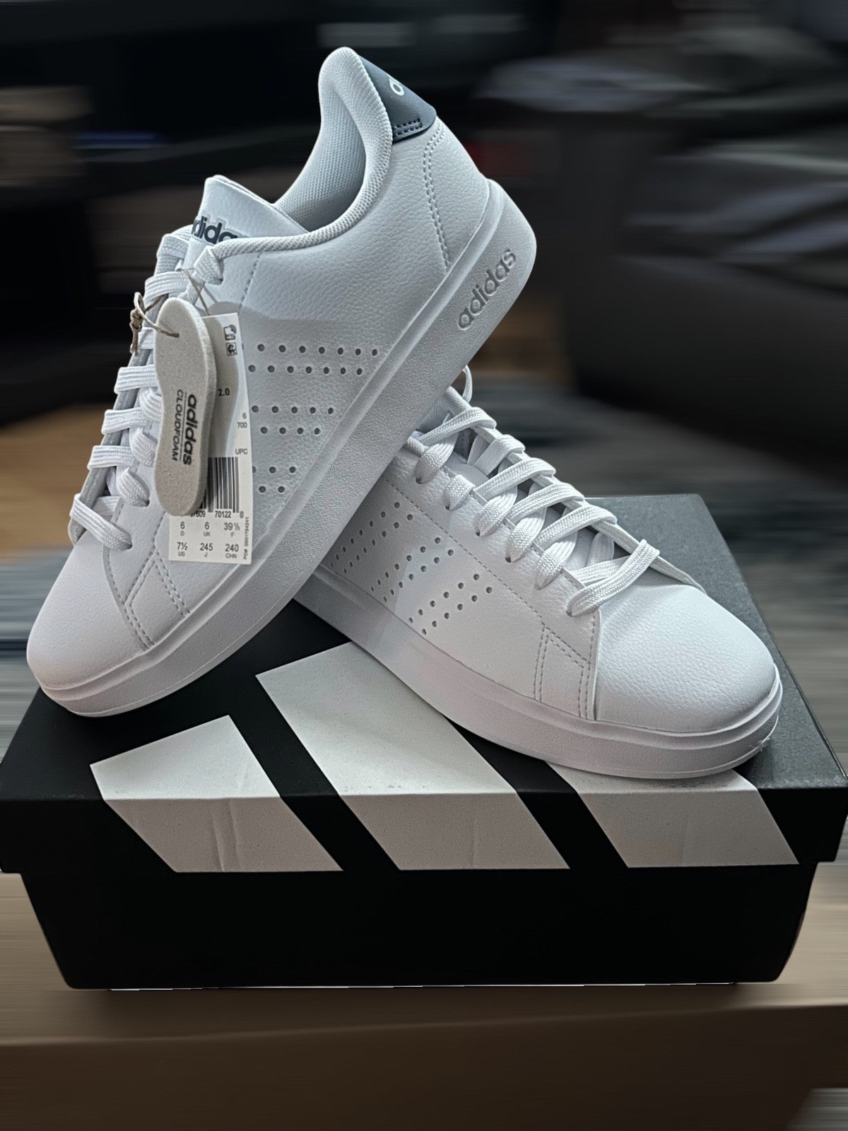 Size 7.5   Adidas Advantage 2.0 White Black Legend Ink2