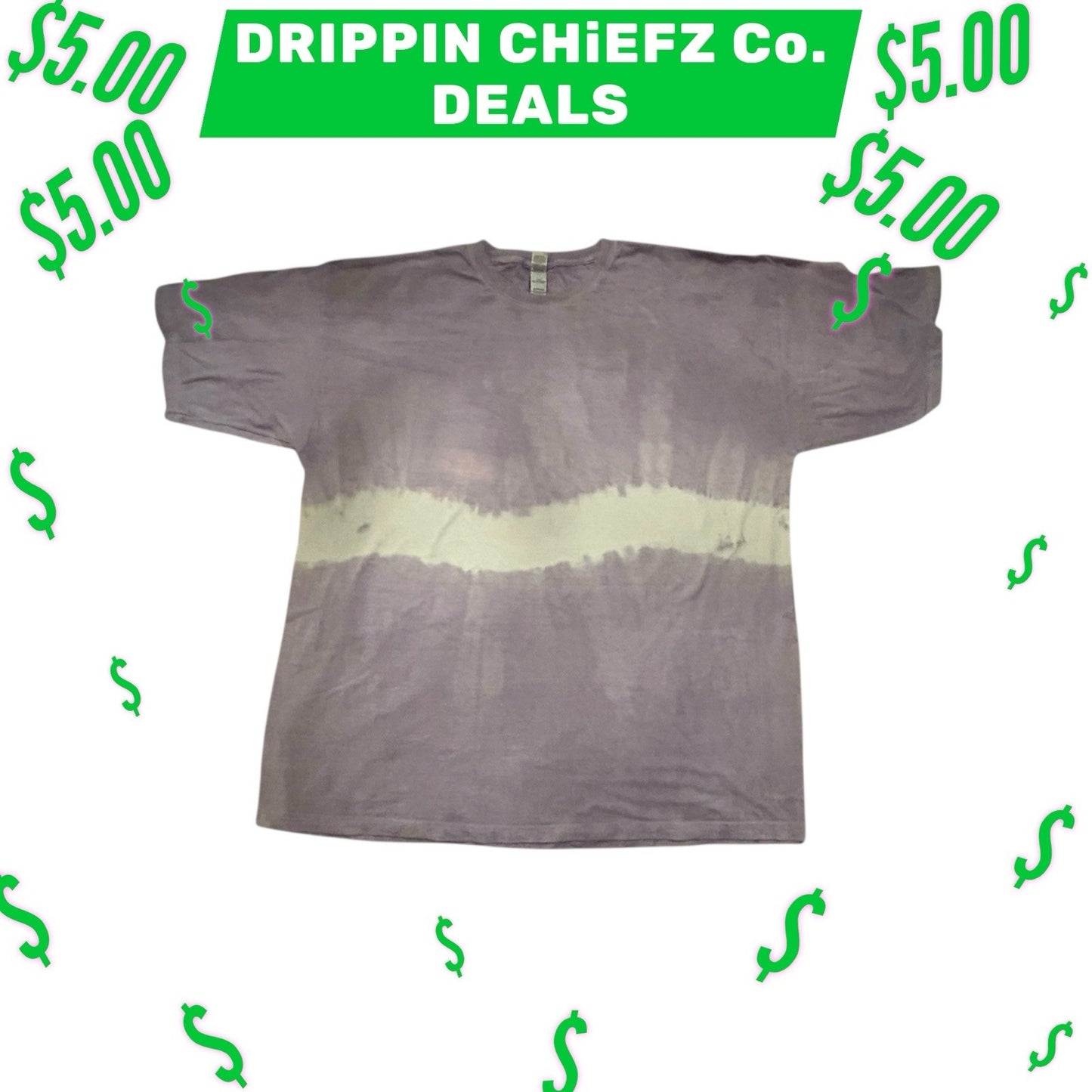 DRIPPIN CHiEFZ $5 DEALZ Vintage Purple & White Tie Dye Tee Men’s Size [2XL]0