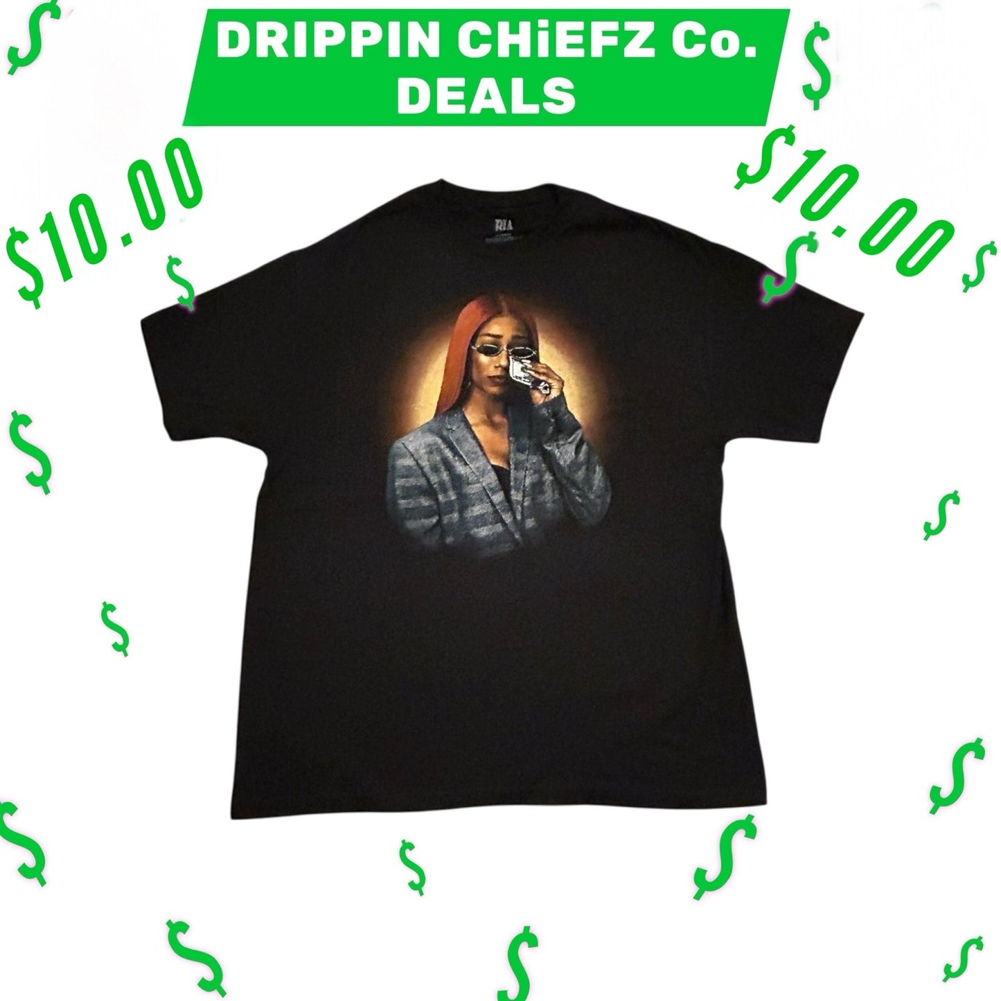 DRIPPIN CHiEFZ $10 DEALS BIA Money Tears Boyfriend Fit Tee Size[ XL ]Unisex0
