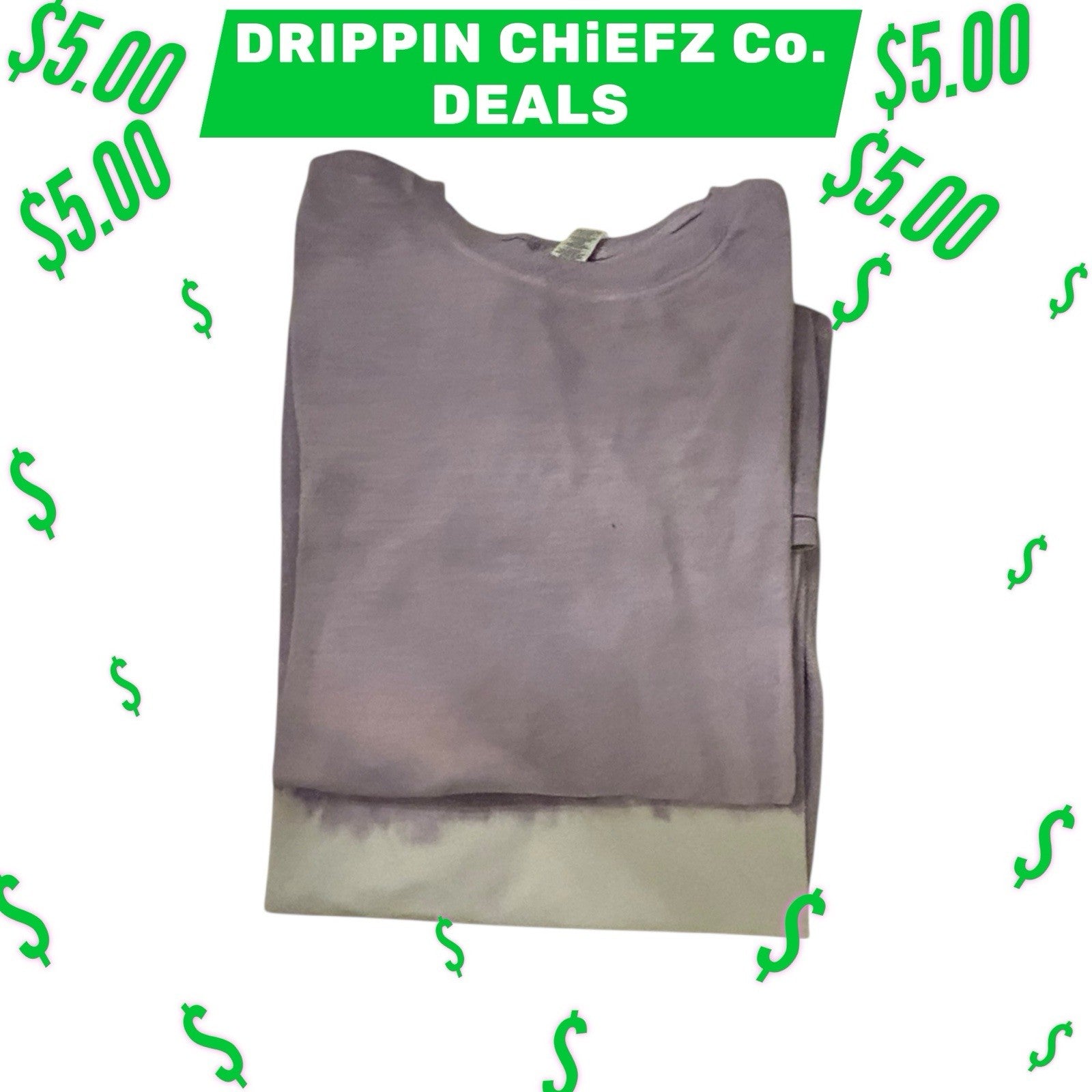 DRIPPIN CHiEFZ $5 DEALZ Vintage Purple & White Tie Dye Tee Men’s Size [2XL]1