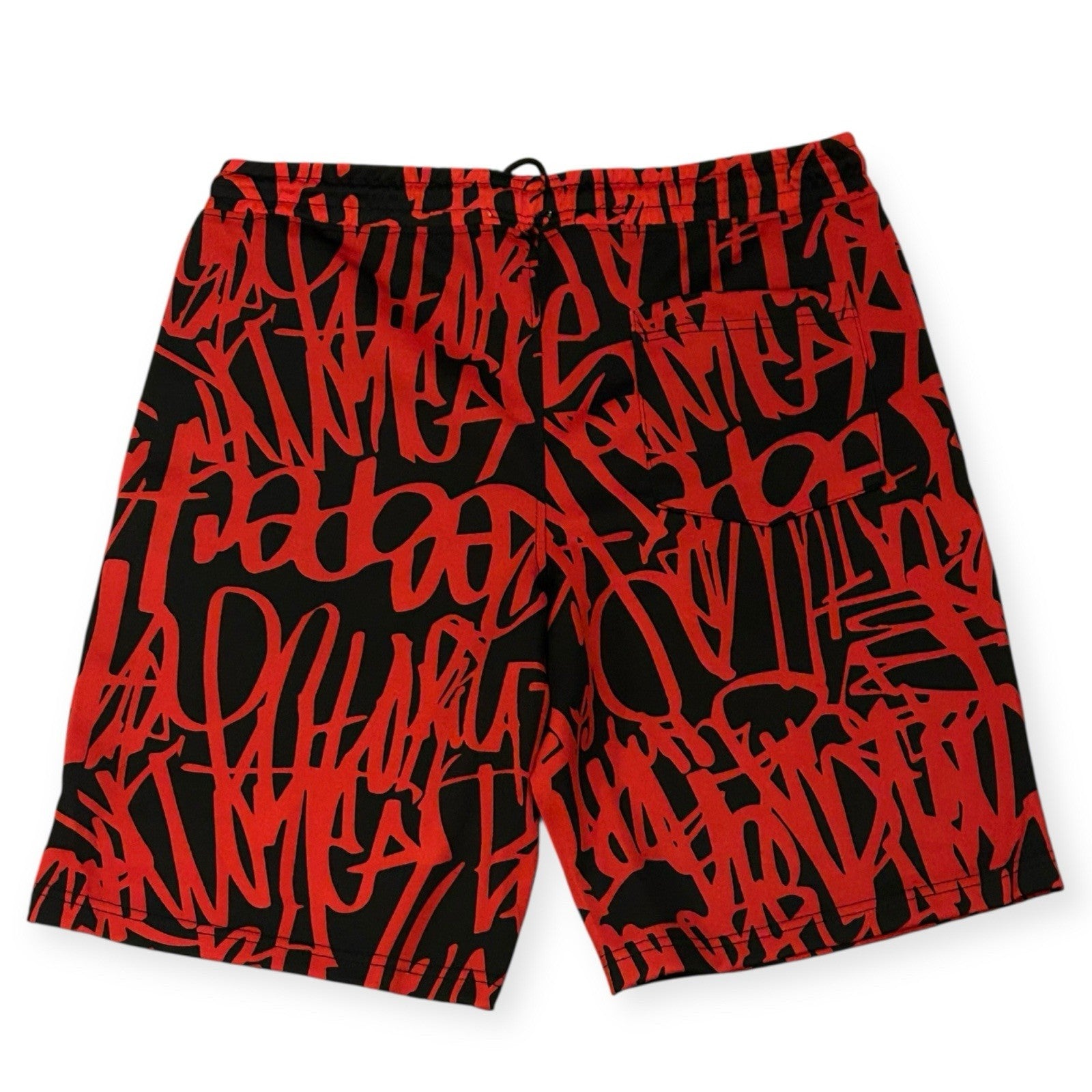 Fresh Prints By: Drill Clothing Co. Red & Black Graffiti Styled Shorts– Size M2