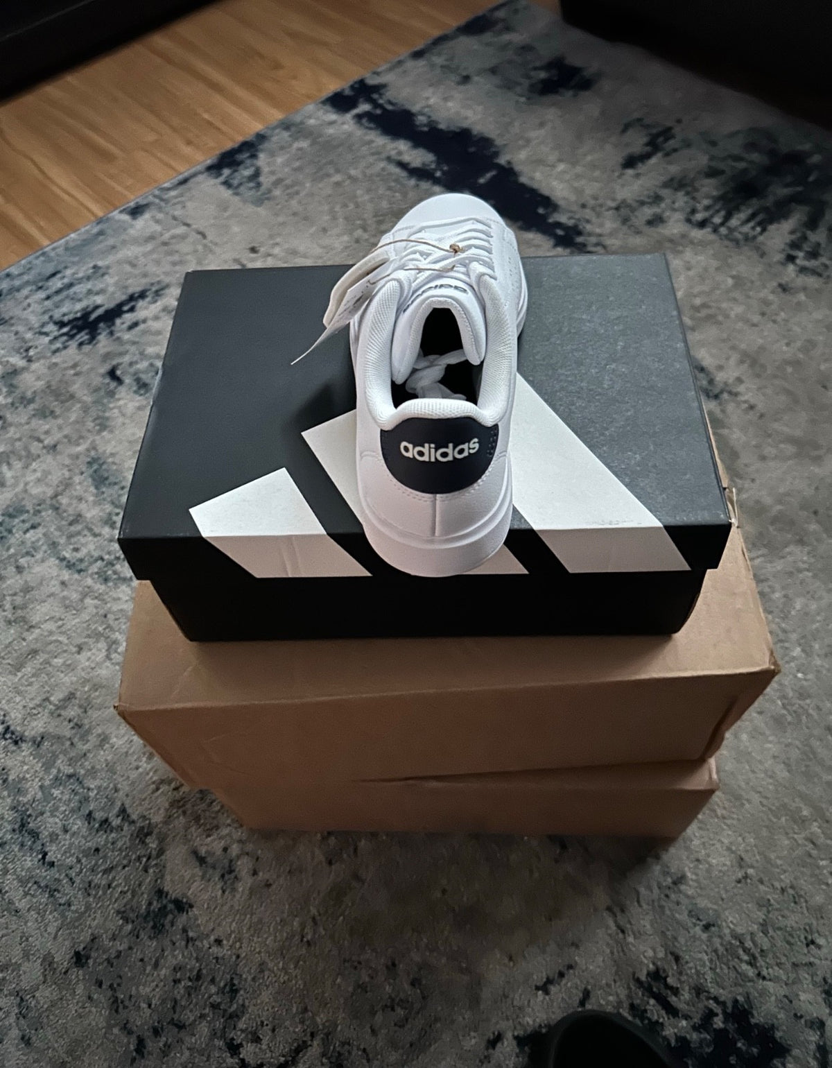 Size 7.5   Adidas Advantage 2.0 White Black Legend Ink4