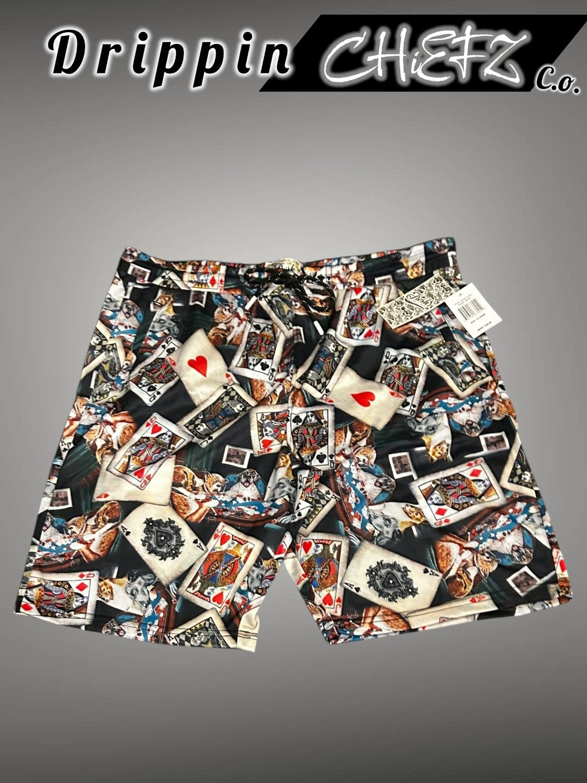Fresh Prints“All In” Poker Card Graphic Shorts – Streetwear Men’s Size [XL]0