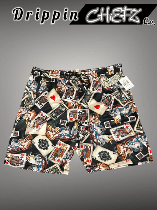 Fresh Prints“All In” Poker Card Graphic Shorts – Streetwear Men’s Size [XL]0