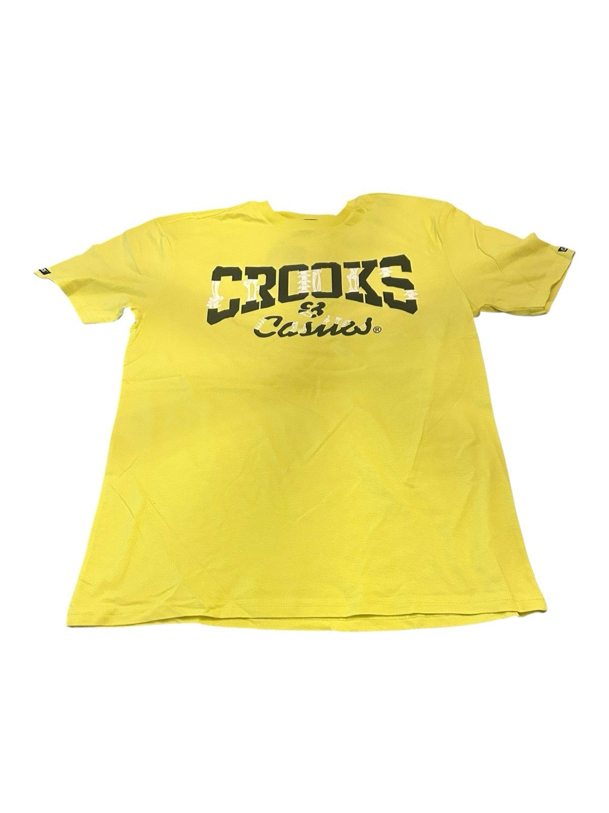Crooks & Castles Yellow Graphic Logo T-Shirt Men’s Streetwear ( Size-Medium )0