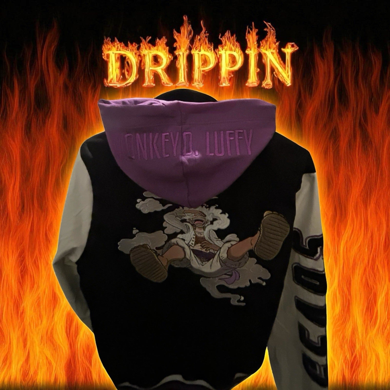  Exclusive  One Piece Purple & Black Gear 5 Varsity Jacket Size [ Medium1
