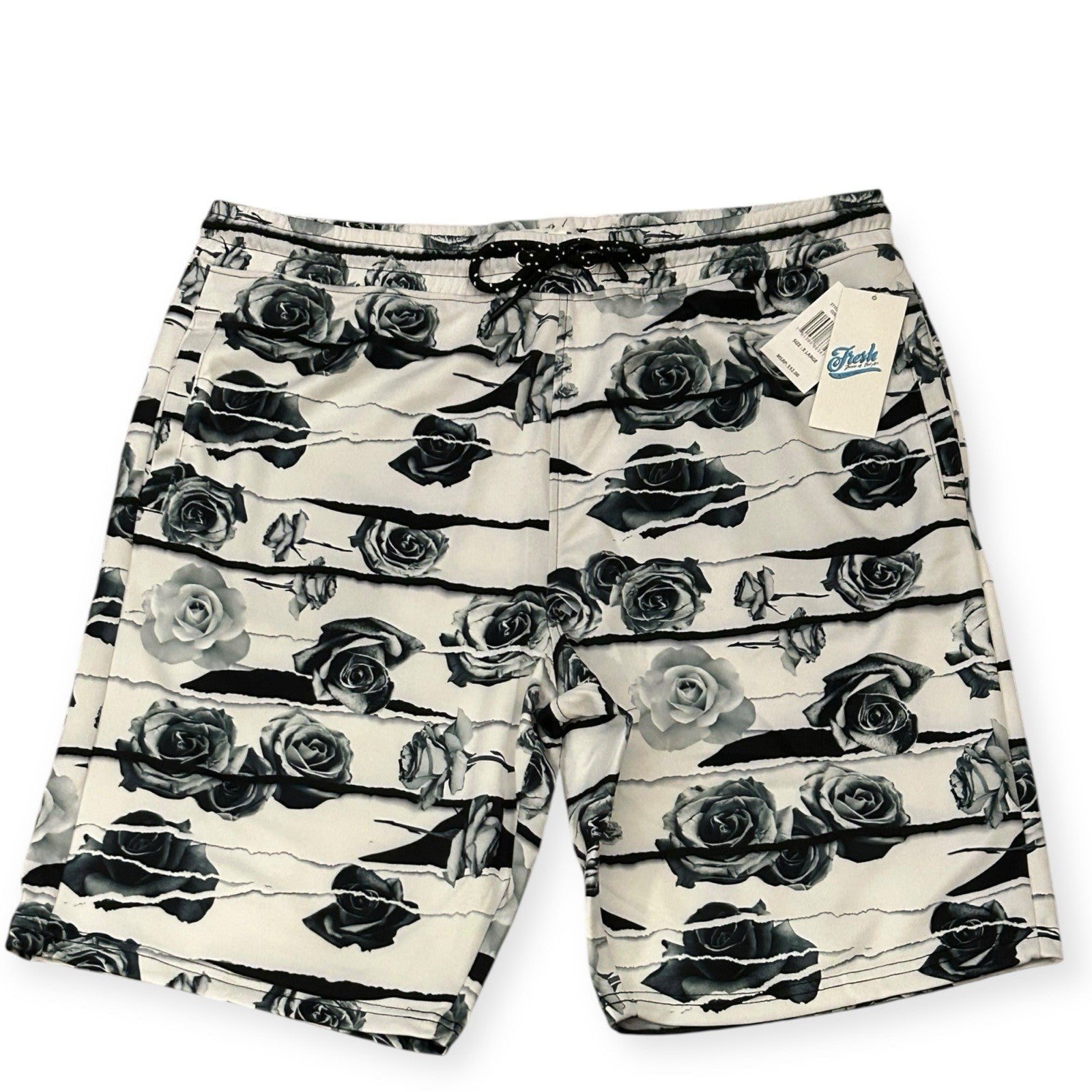  Drill Clothing Co.  Black & White Rose Fresh Prints Men’s Size [ XL ]0