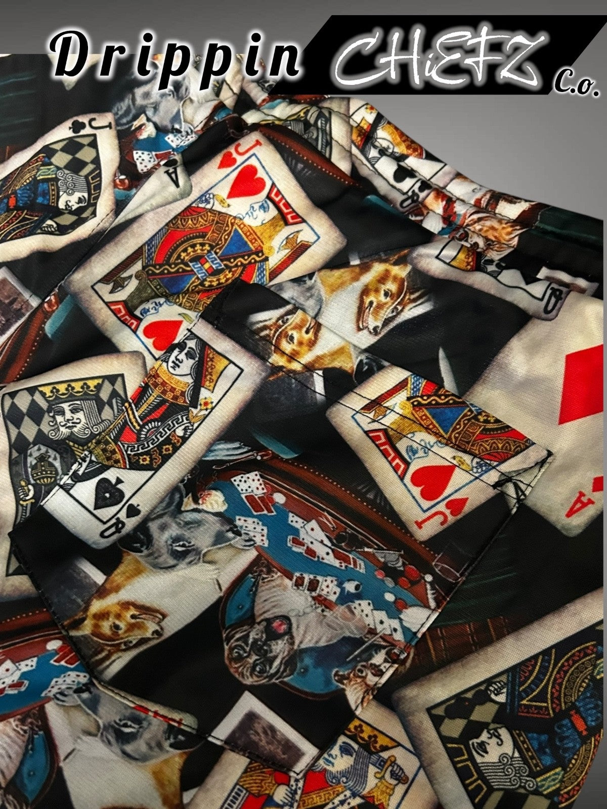 Fresh Prints“All In” Poker Card Graphic Shorts – Streetwear Men’s Size [XL]4