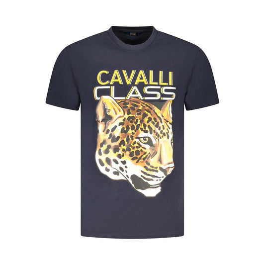 Blue Cotton Men T-Shirt