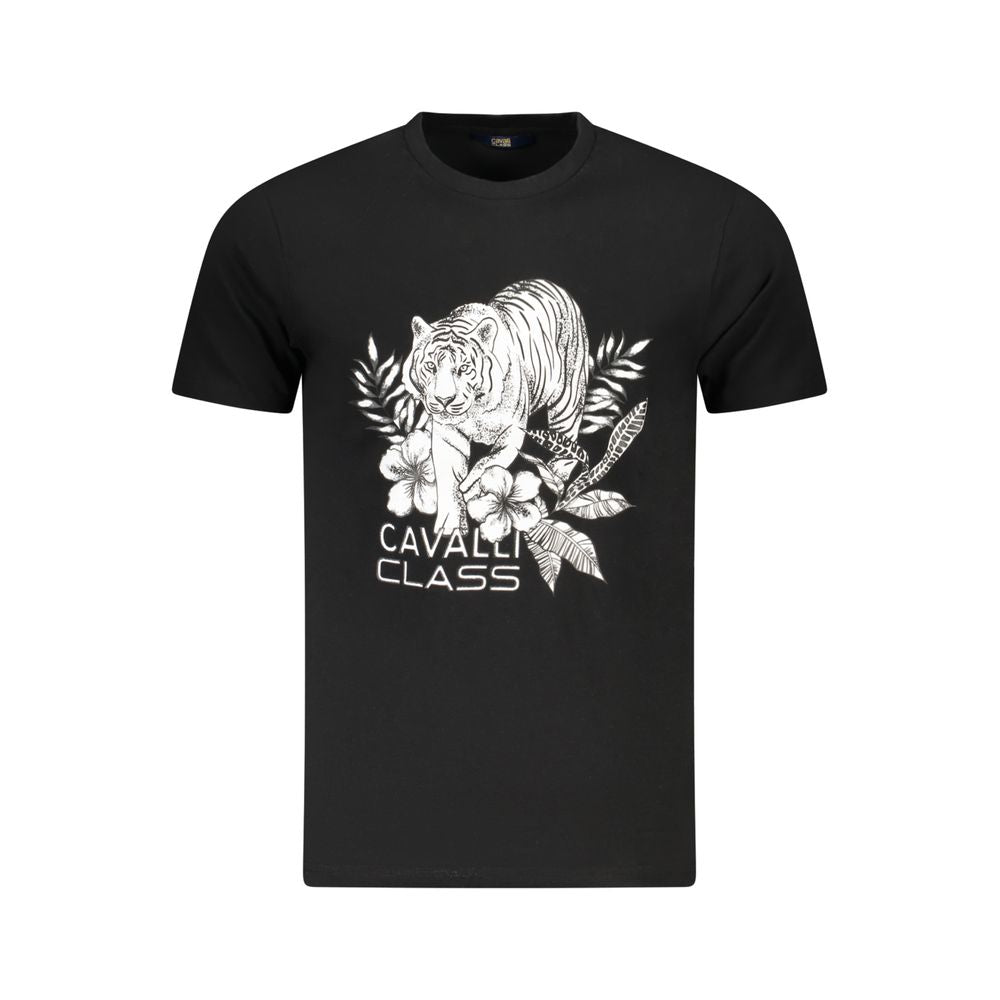 Black Cotton Men T-Shirt