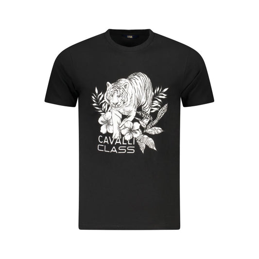 Black Cotton Men T-Shirt