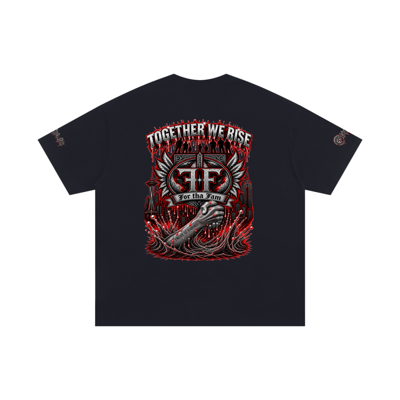 4The Fam “Blackout Edition Black Tee “ *EXCLUSIVE* (1 of a 3 Piece 4TF by. Drippin CHIEFZ Collection )